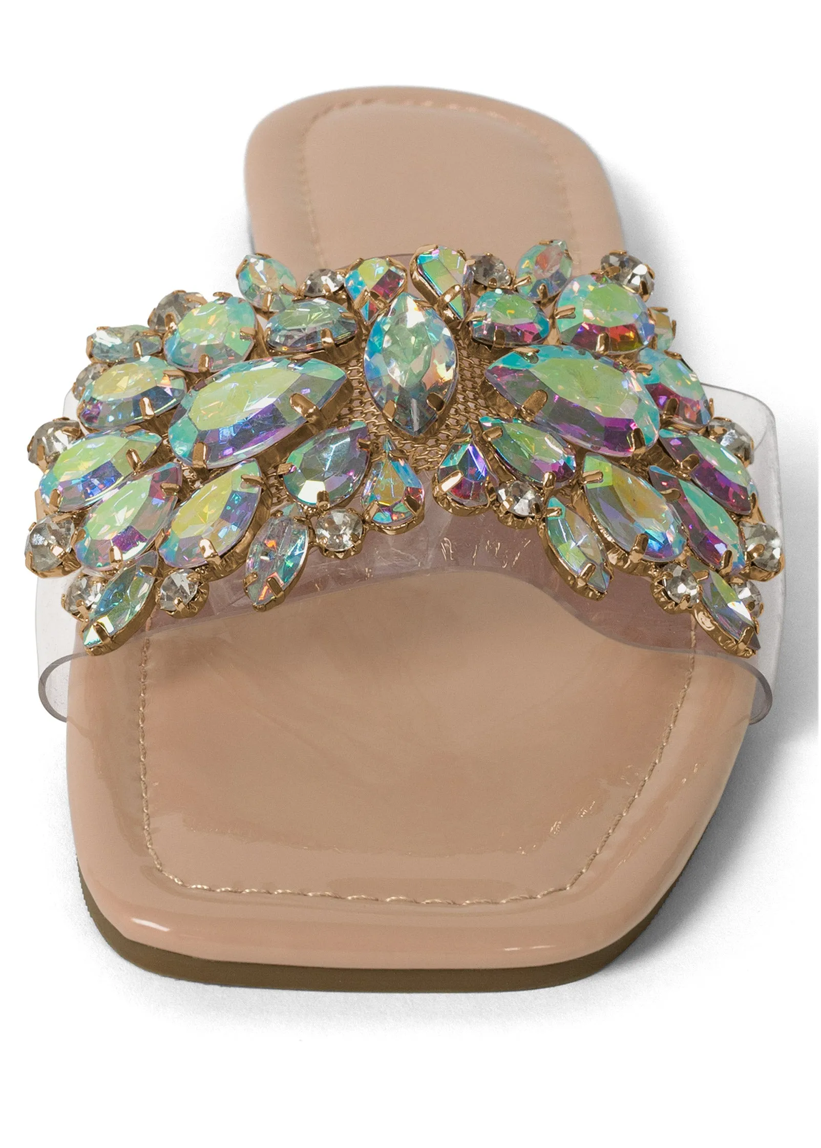 Rhinestone Sandal - Natural Multi