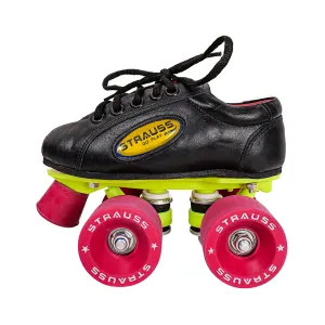 STRAUSS Gripper Skating Shoes | Fixed Body Roller Skates | Shoe Skate With Rubber Wheel |Ideal For Boys, Girls and Kids |Suitable For All Skill Level | Ideal For Seniors (15 Years Above) ,Size-10, (Red/Black)