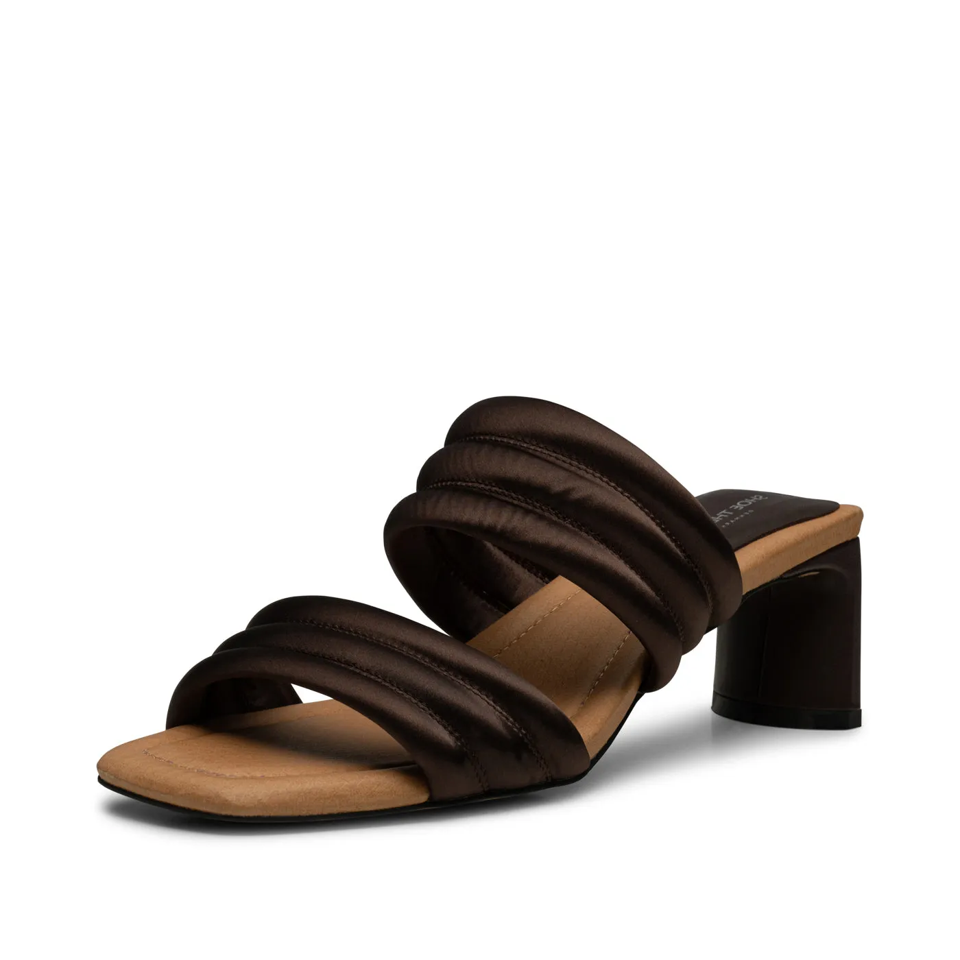 Sylvi heel textile - BROWN SATIN