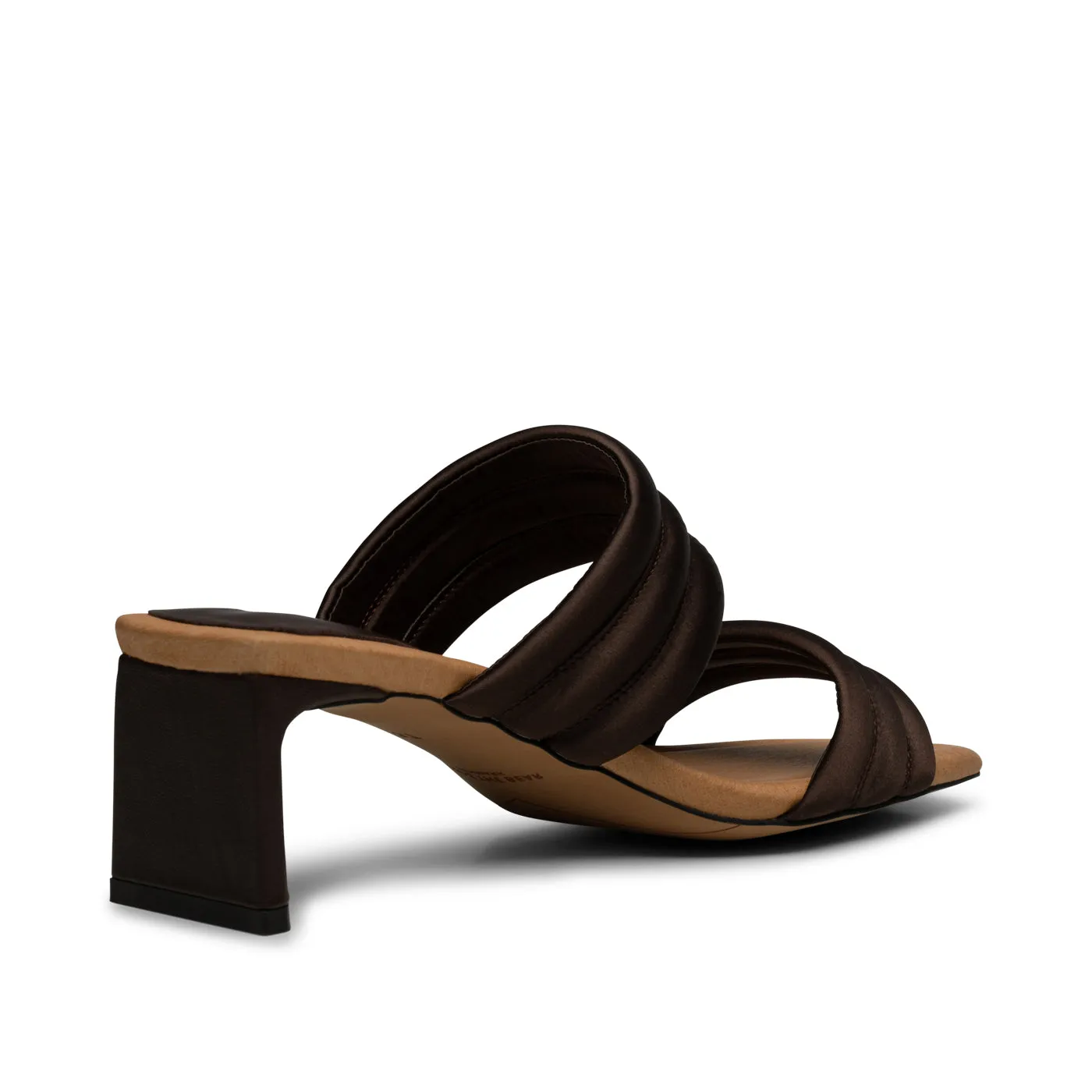 Sylvi heel textile - BROWN SATIN