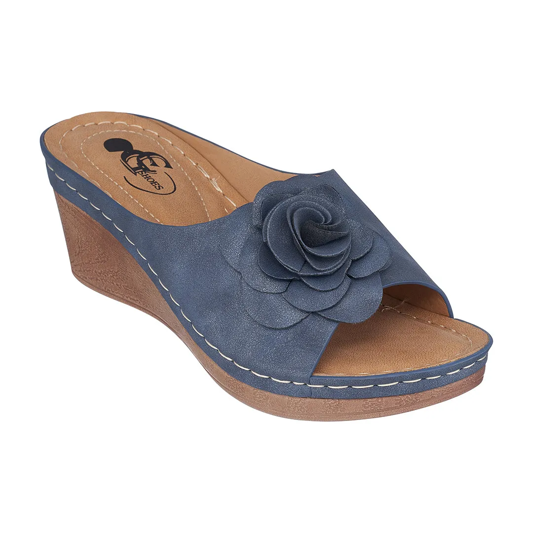 Tokyo Navy Wedge Sandals